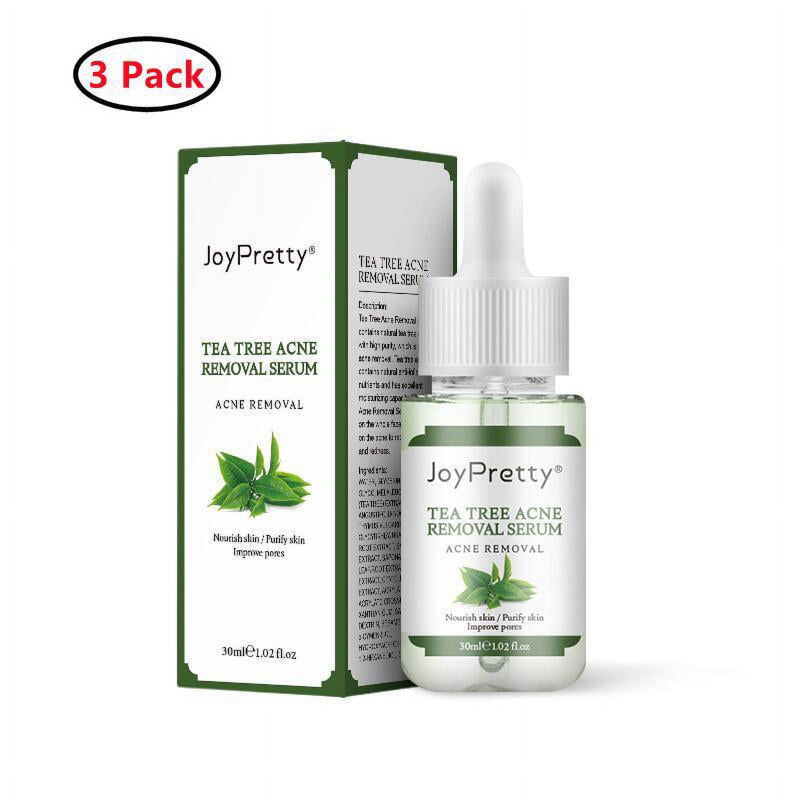 3 Pack Acne Treatment Serum, Tea Tree Clear Skin Serum for Clearing