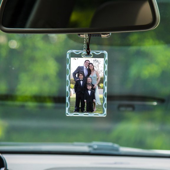3-Pack Acrylic Car Picture Frame, Custom Car Rear View Mirror Hanging Ornament with Photo - Personalized Acrylic Picture