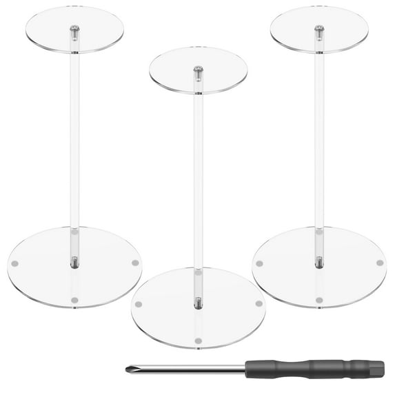 3 Pack Acrylic Hat Stand Holder Kit Stable Easy to Install Baseball Hat Rack Stand Set Versatile Round Caps Acrylic Risers for Display