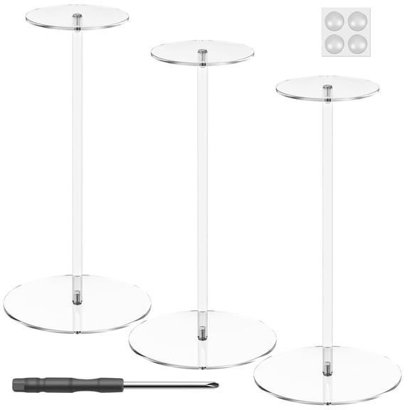 3 Pack Acrylic Hat Stand Holder Kit Stable Easy to Install Baseball Hat Rack Stand Set Versatile Round Caps Acrylic Risers for Display