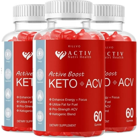 3 Pack Activ Boost Keto ACV Gummies - Advanced Formula Active Boost Keto Gummies with Apple Cider Vinegar 180 Gummies
