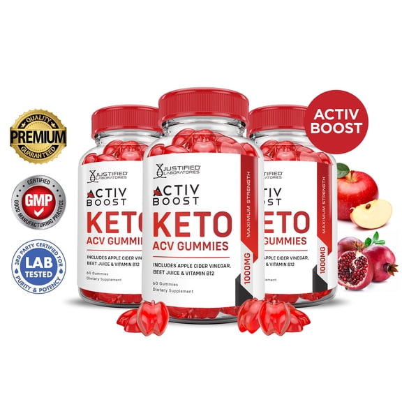 (3 Pack) Activ Keto Boost Keto ACV Gummies 1000MG Dietary Supplement 180 Gummys