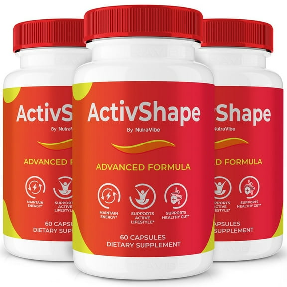 (3 Pack) ActivShape Natural Daily Pill Formula Designed to Align with Fitness Goals, Support an Active Lifestyle & Body Balance | Just 2 Easy-to-Swallow Pills Daily (180 Capsules)