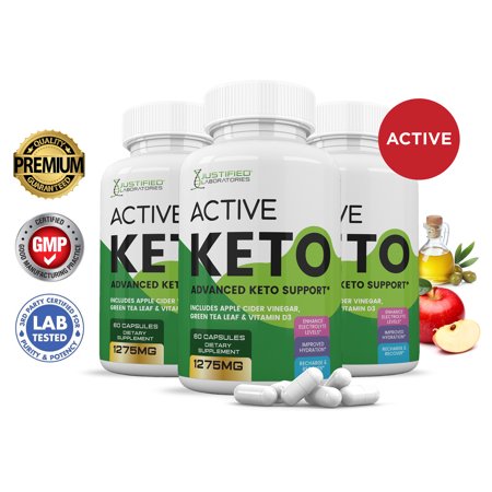 (3 Pack) Active Keto ACV Pills 1275mg Dietary Supplement 180 Capsules
