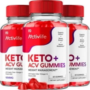 (3 Pack) Activlife Keto Gummies - Apple Cider Vinegar Supplement for Energy & Focus - Dietary Supplement Gummies with Apple Cider Vinegar Folate Vitamin B12 B6 Beet Root (180 Gummies)
