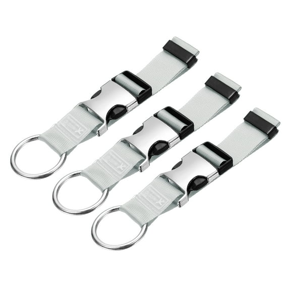 3 Pack Add A Bag Luggage Strap, 6-12 Inch Adjustable Suitcase Belt Travel Accessories, Luggage Connector for Carry-on Baggage, Gray