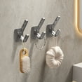 thumbnail image 1 of 3-Pack Adhesive Plastic Hooks for Wall, No Drill Heavy Duty Hooks, Space Saving Organizer for Bathroom Kitchen Bedroom Office, Peel and Stick Hooks for Hanging Clothes Bags Keys, 1 of 6