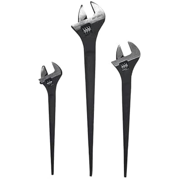3-Pack Adjustable Construction Spud Wrench Set 10", 12", and 16" Set, Black Oxide Finish, CR-V Steel$$Tools & Hardware Other