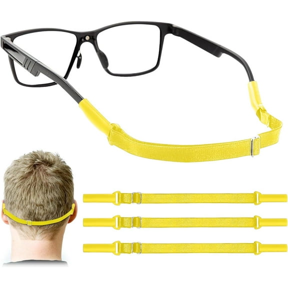 3-Pack Adjustable Glasses Straps - No Tail Eyewear Retainer for Men Women Kids, Purple (7.5-13.5 Inch)