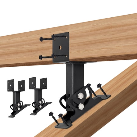 3-Pack Adjustable Pergola Roof Brackets, Heavy Duty Metal Riser Kits with Mounting Screws, Compatible with Wooden Gazebos and Patio Overhangs