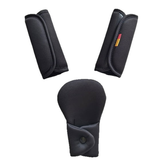 3 Pack Adjustable Shoulder Strap Covers - Breathable Polyester Pads with Crotch Protector, Fits Car Seats & Strollers