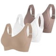 thumbnail image 1 of 3 Pack Adjustable Sports Bras for Women Racerback Full Coverage T-Shirt Bra Gym Workout Wireless Push Up Bra, 1 of 5