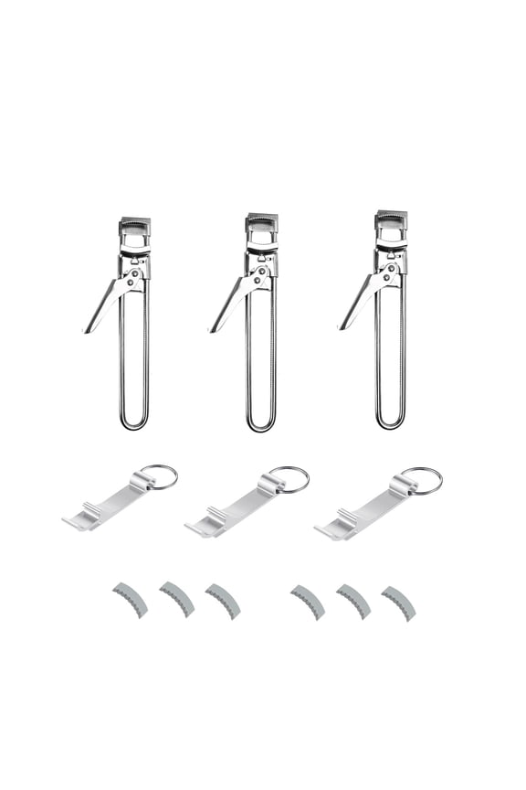 3-Pack Adjustable Stainless Steel Jar Opener - Multifunctional Jar Opener for Weak Hands - Includes Keychain Opener - Opens Jars, Bottles, Containers Easily,Kitchen Accessories