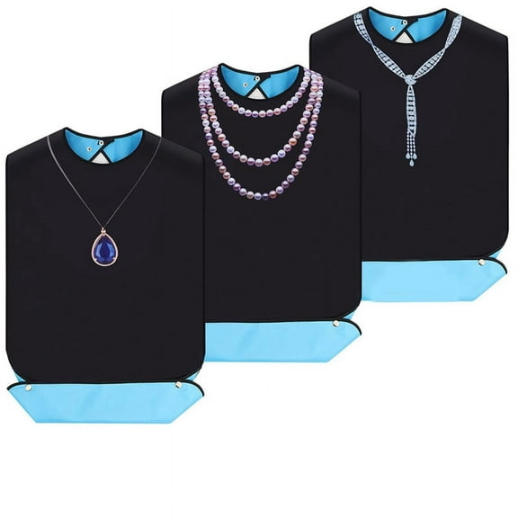 3 Pack Adult Bibs for Elderly Washable, Feeding Adult Bib with Crumb Catcher Waterproof Clothing Protectors for Adult