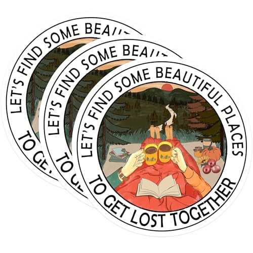 (3 Pack) Adventure Decals - Cozy Couple Decals - Camping Decal - 3 Inches On Longest Side - Easy Peel & Apply - Made in USA - 3MCS2946