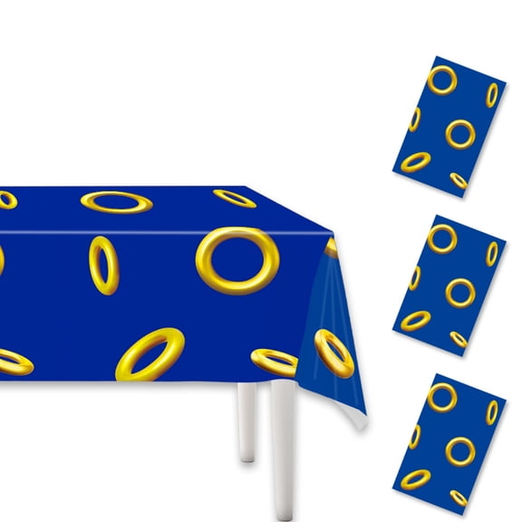 3 Pack Adventure Game Theme Tablecloth, Disposable Plastic Table Cover for Birthday Party Decor.
