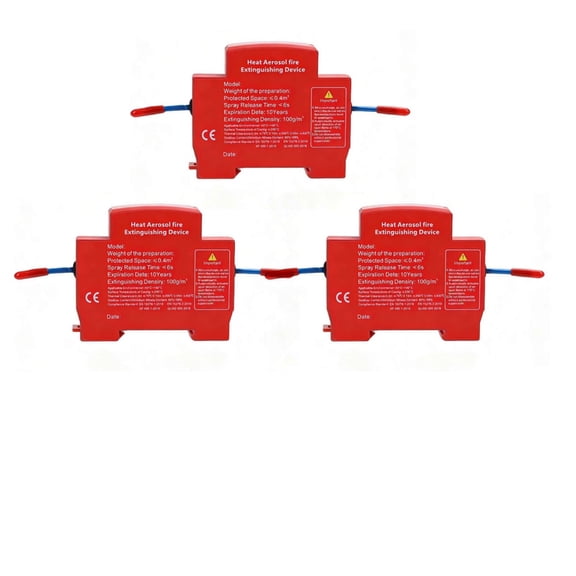 3 Pack Aerosol Fire Extinguisher Automatic Induction Fire Suppression Device for Car Engine Cabinet Electrical Panel