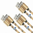thumbnail image 1 of Afflux 3 Pack USB-A to USB-C Fast Charger Braided Type C Cable Compatible with iPhone 17 / 16 / 15 Pro Max Plus Air, Samsung Galaxy S25 S24 S23 Ultra, Google Pixel, iPad Pro, Universal (6ft, Gold), 1 of 6