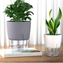 3 Pack African Violet Pots, Self Watering Planters for Indoor Plants, Modern Decorative Flower Pots with Transparent Water Reservoir, Perfect for House Plants,Herbs,Indoor Outdoor Plant, White