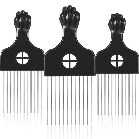 3 Pack Afro Comb Metal Comb African Braids Barber