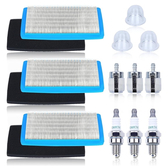 3-Pack Air Filter Tune Up Kit for ECHO PB-8010 PB-9010 EB810 EB910 Backpack for Leaf Blower Includes Spark Fuel Filter for r Bulb Pre-Filter Set Easy Installation Complete Replacement
