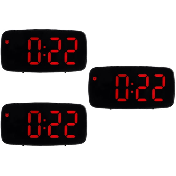 3 Pack Alarm Clock Digital LED Electronic Trustworthy Child