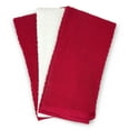 thumbnail image 1 of 3-Pack All-Cotton Kitchen Dish Towel Set Red/White, 1 of 5
