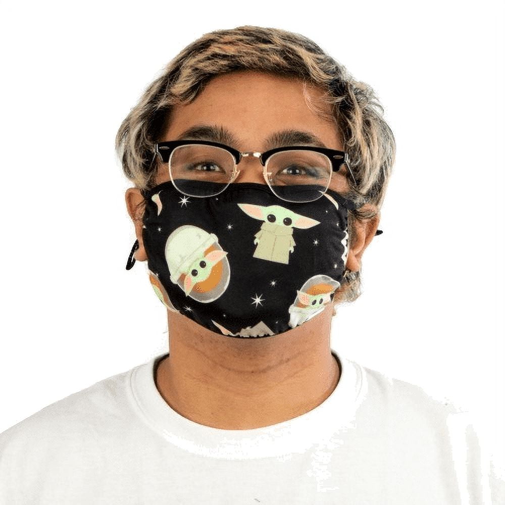3 Pack All Over Print Star Wars Baby Yoda Black Face Mask