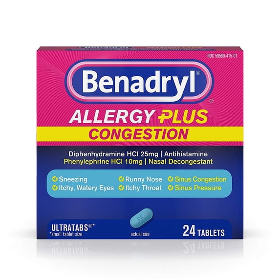 3 Pack - Allergy Plus Congestion Ultra Tablets 24 ea