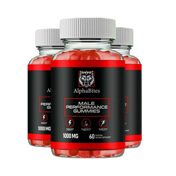 3-Pack Alpha Bites Male Gummies - AlphaBites Natural Support For Men - 180 Gummies