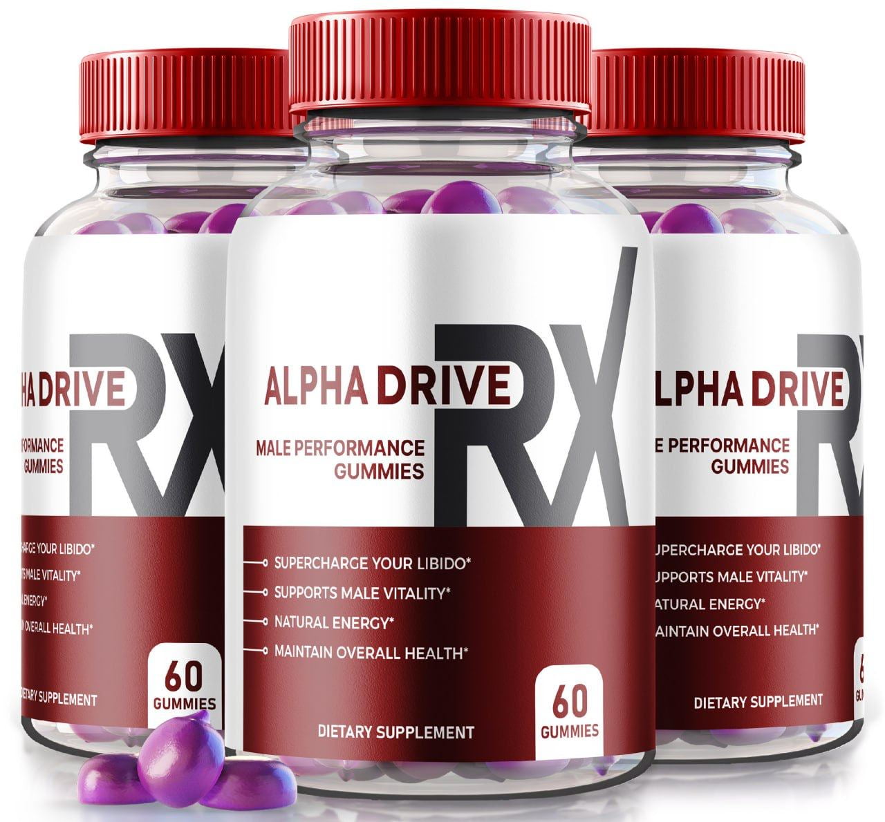 (3 Pack) Alpha Drive RX Gummies for Men, Your Daily Supplement for ...
