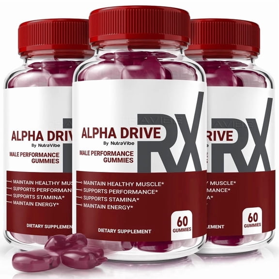 (3 Pack) Alpha Drive RX Gummies with a Natural Daily Blend for Energy & Wellness | Great-Tasting, Easy-to-Chew Gummies (180 Gummies)
