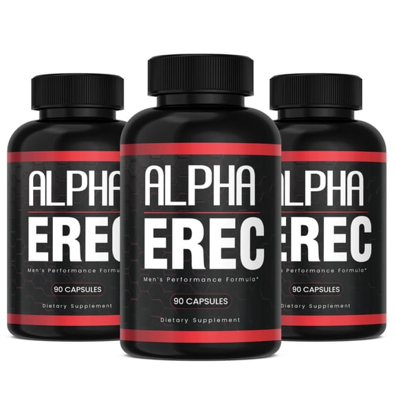 (3 Pack) Alpha Erec Male Pills Advanced Formula*, Alpha Erec Dietary Supplement - 270 Count