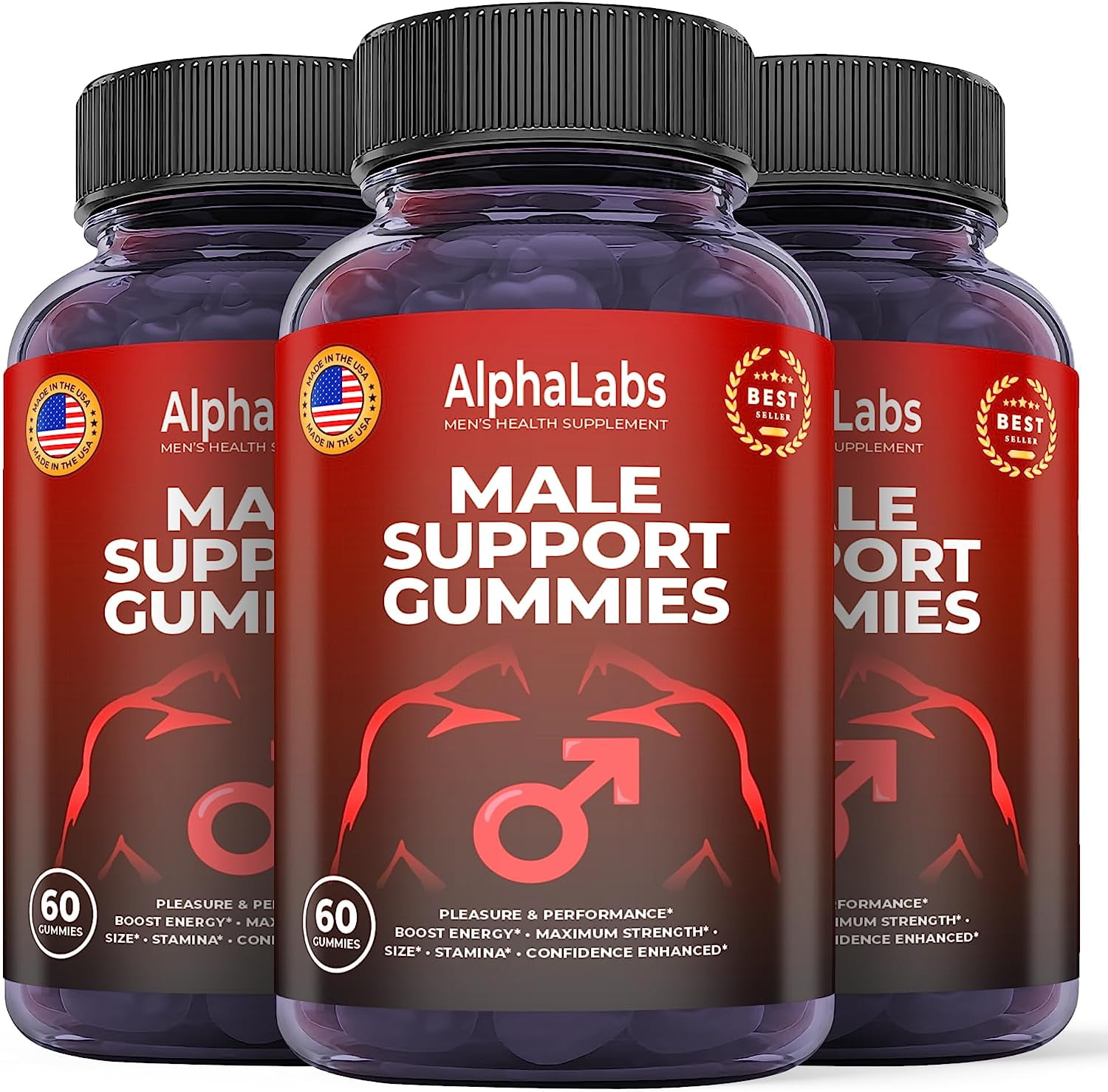(3 Pack) Alpha Labs Male Gummies 180 Gummies
