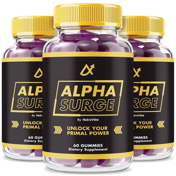 (3 Pack) Alpha Surge Gummies  Official AlphaSurge All-Natural Pre Workout Gummy for Physical Health & Overall Well-Being, Premium Gomitas for Energy, Vitality & Wellness Support (180 Gummies)