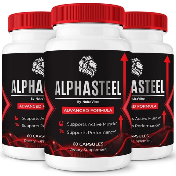 (3 Pack) AlphaSteel  Original Alpha Steel Capsules with a Natural Daily Blend for Energy & Wellness | Clean, Gentle, Easy-to-Swallow Pills (180 Capsules)