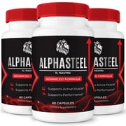 3 Pack AlphaSteel   Original Alpha Steel Capsules with a Natural Daily Blend for Energy & Wellness | Clean, Gentle, Easy-to-Swallow Pills 180 Capsules