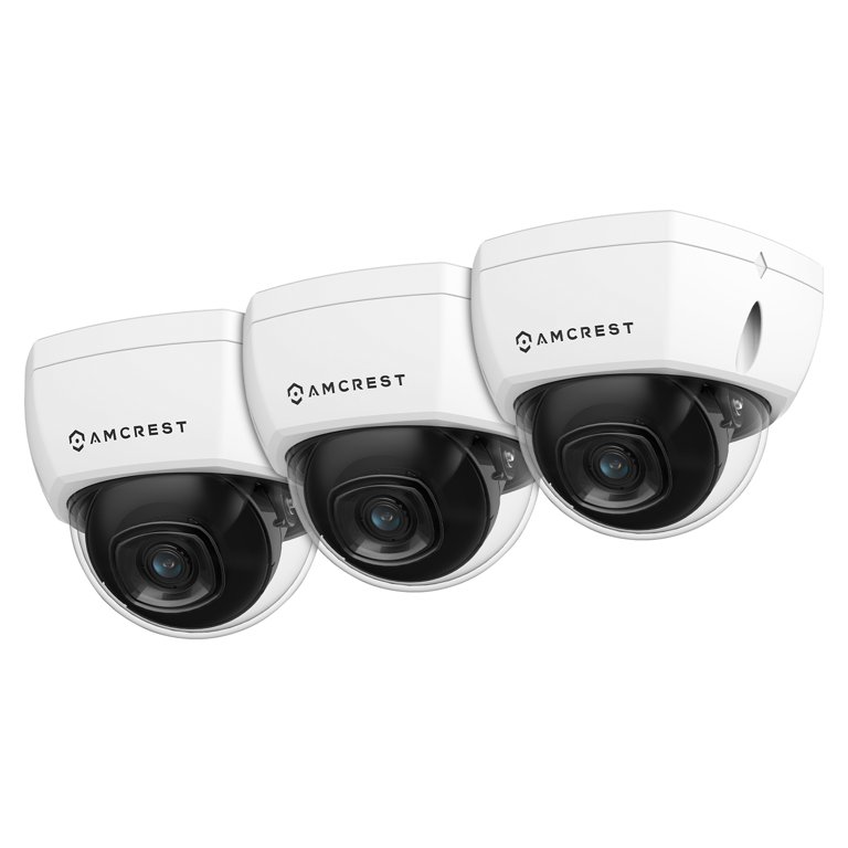3-Pack Amcrest UltraHD 4K (8MP) Dome POE IP Camera, 3840x2160