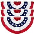 thumbnail image 1 of 3 Pack American Flag Patriotic Bunting USA Pleated Fan, 1.5X3 Ft Large US Bunting Flags Half Fan 4th of July Decorations US Flag Banners Independence Day Fourth July Outdoor Decor Memorial Day, 1 of 6