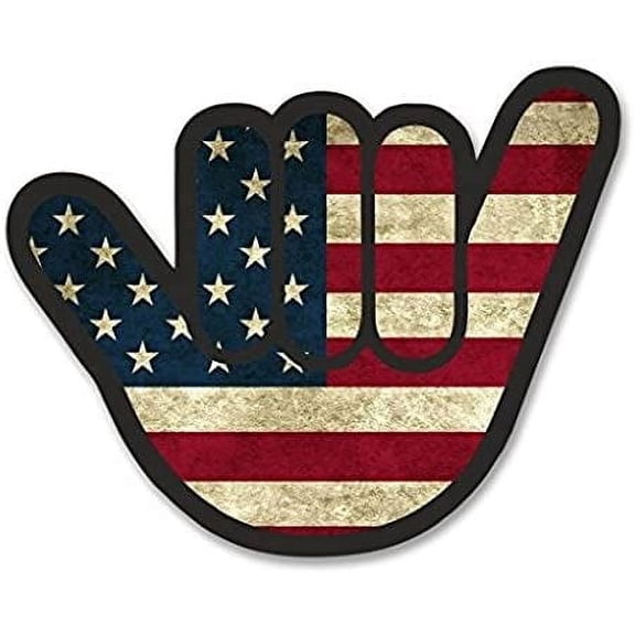 3 Pack - American Flag Shocker Vinyl Sticker Decal - Sticker Graphic - Construction Toolbox, Hardhat, Lunchbox, Helmet, Mechanic, Luggage