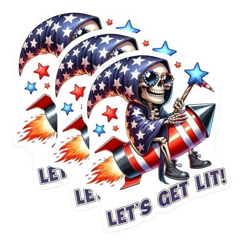 (3 Pack) American Grim Reaper Decals - Rocket Ride - Patriotic ...