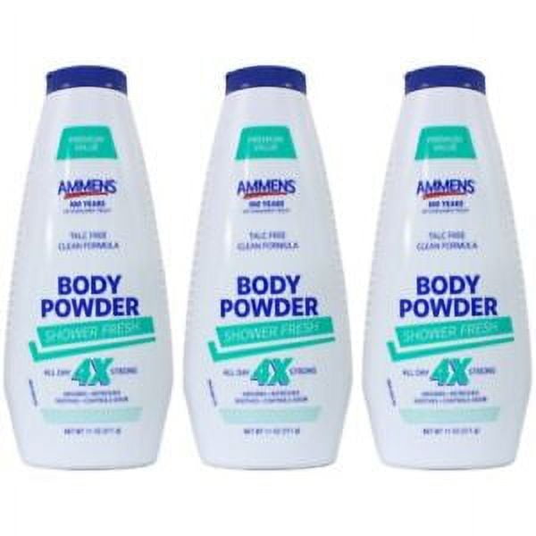 3 Pack Ammens Shower Fresh Body Powder Talc Free Clean Formula11oz