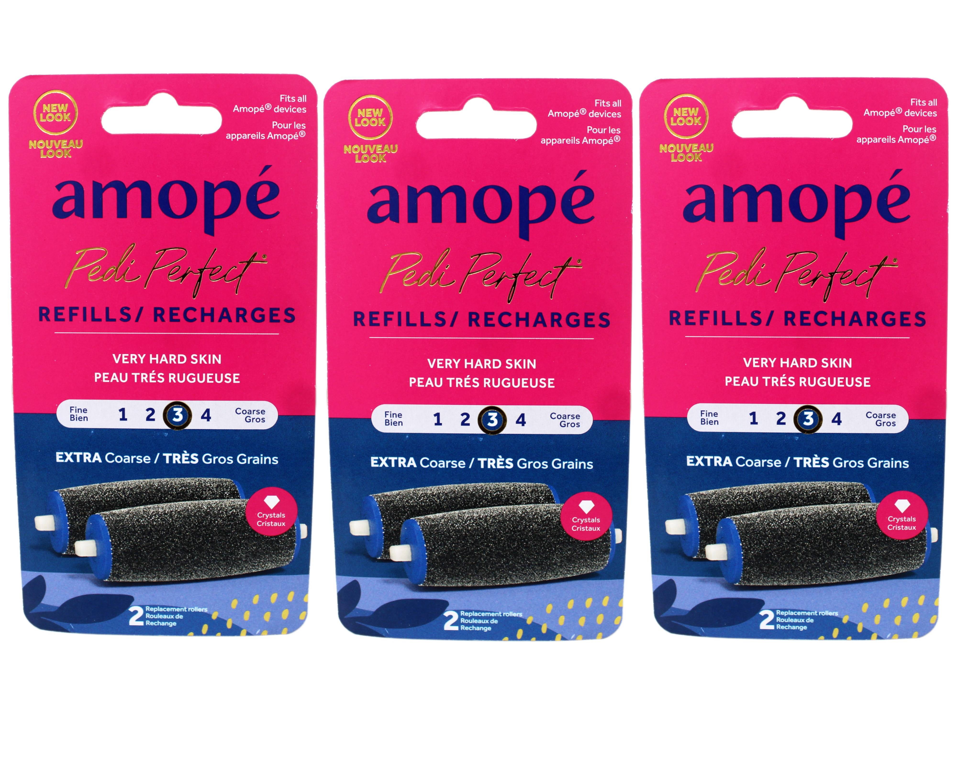 3 Pack - Amope Pedi Perfect Electric Callus Remover Foot File Roller Head Refills, Ultra Coarse 3, 2 Count