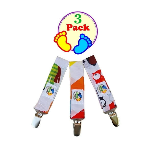 Little Busy Baby 3 Pack Animal Print Pacifier Clips for Teething