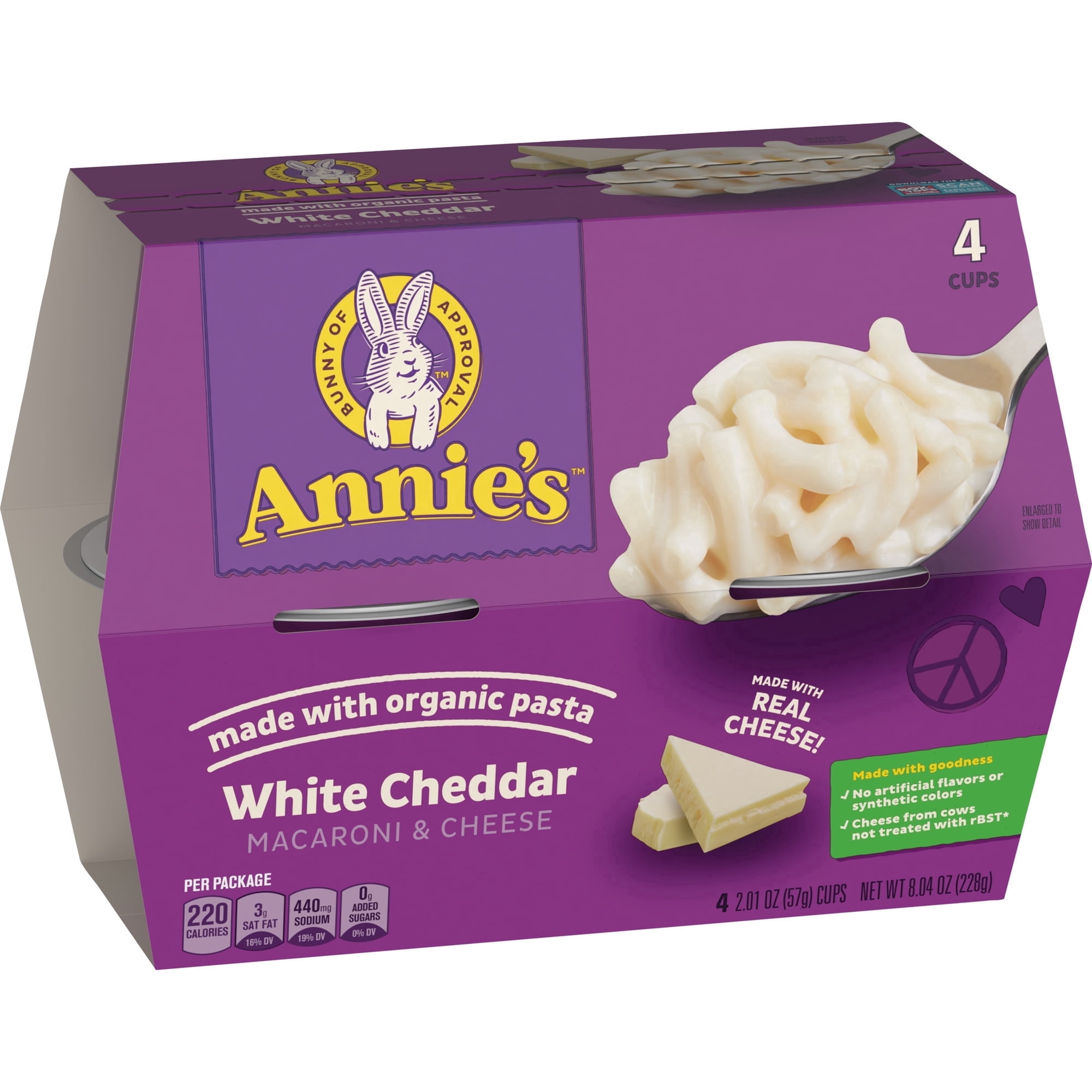 ( 3 Pack ) Annie's White Cheddar Microwave Mac and Cheese with Organic Pasta, 4 Cups, 8.04 oz