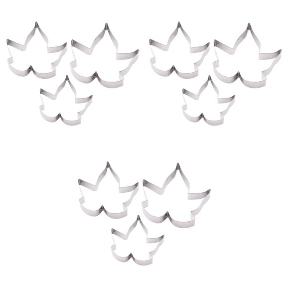 3 Pack Anniversary Cake Mold Maple Leaf Shaped Cookie Cutter