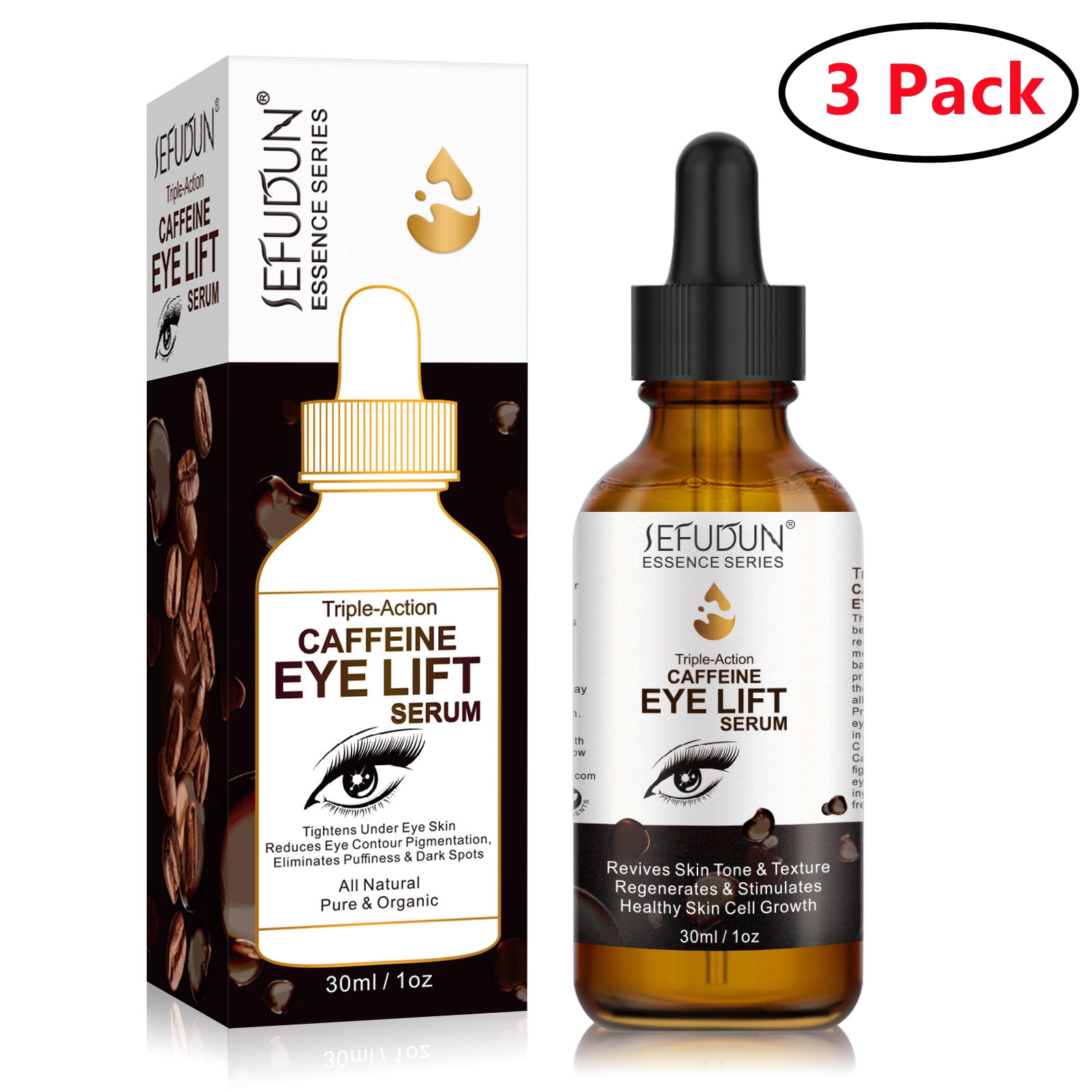 3 Pack Anti Wrinkle Retinol Eye Cream for Puffiness and Bags Under Eyes