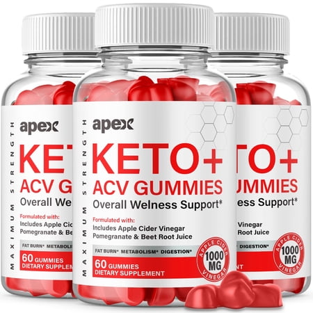 (3 Pack) Apex Keto Gummies Apex Keto ACV Gummies Advanced Formula Apex Keto Apple Cider Vinegar Gummies Gummy ss (180 Gummies)