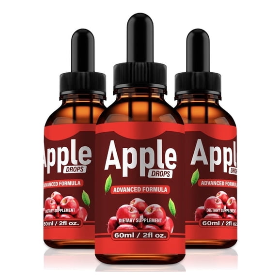(3 Pack) Apple Drops, Pure Apple Liquid Dropper Formula - Naturally Supports Healthy Circulation, Stable Levels and Energizes the Body, Official Gotas Review (90 Servings)