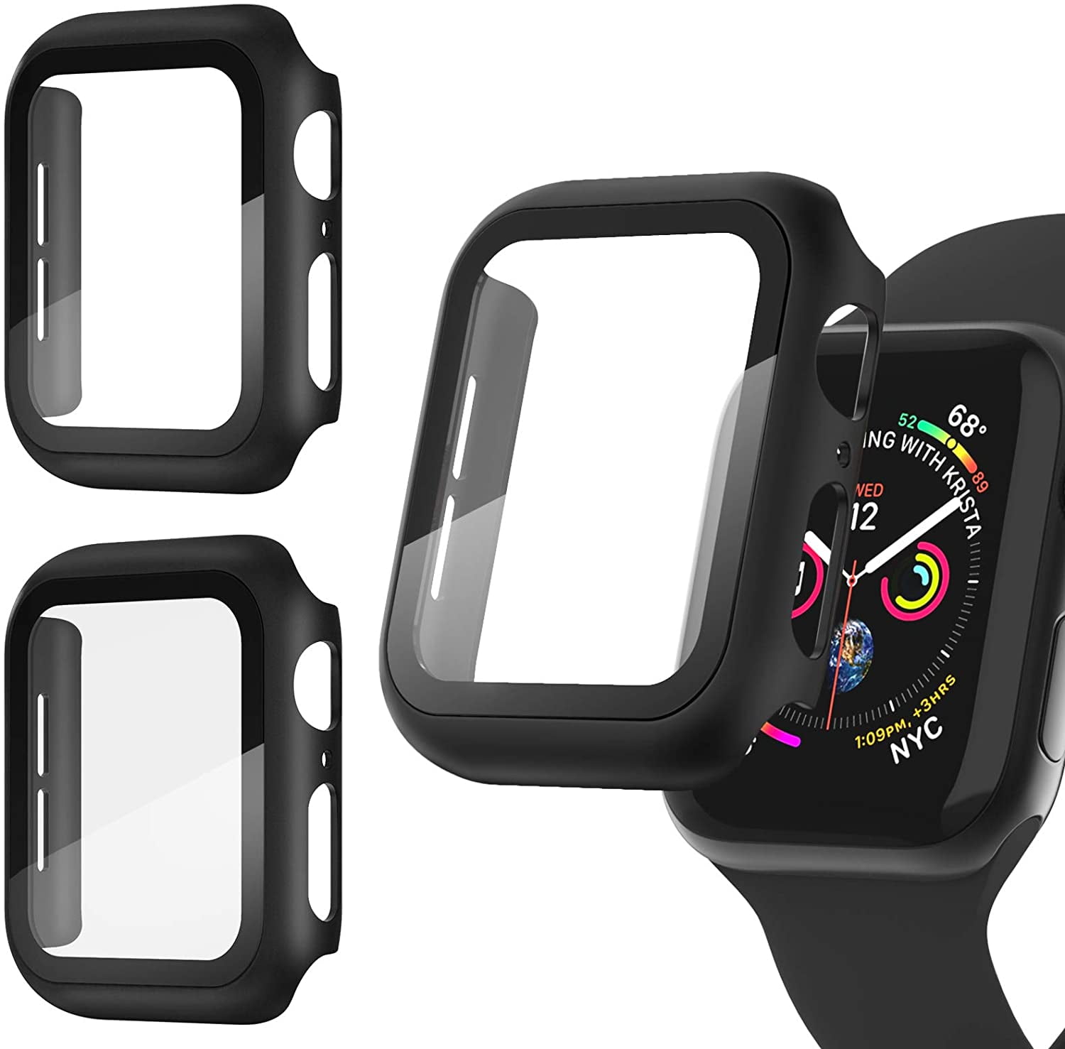 Compre Nillkin Para Apple Watch SE / SE (2022) / Série 4 / 5 / 6 44 mm de  Liga Com Capa Protetor Robusta Com Banda de Relógio TPU - Preto da China